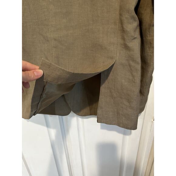 Calvin Klein 100% Linen Blazer 42R Extreme Slim Fit Beige Sport Coat Jacket - Picture 13 of 16